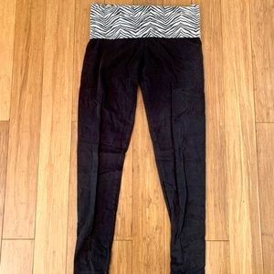 Pink fold over zebra legging